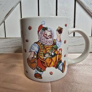 SANTA'S MAGICAL COOKIES COFFEE CUP/MUG CHERYL ANN JOHNSON STONEWARE SAKURA CANDY